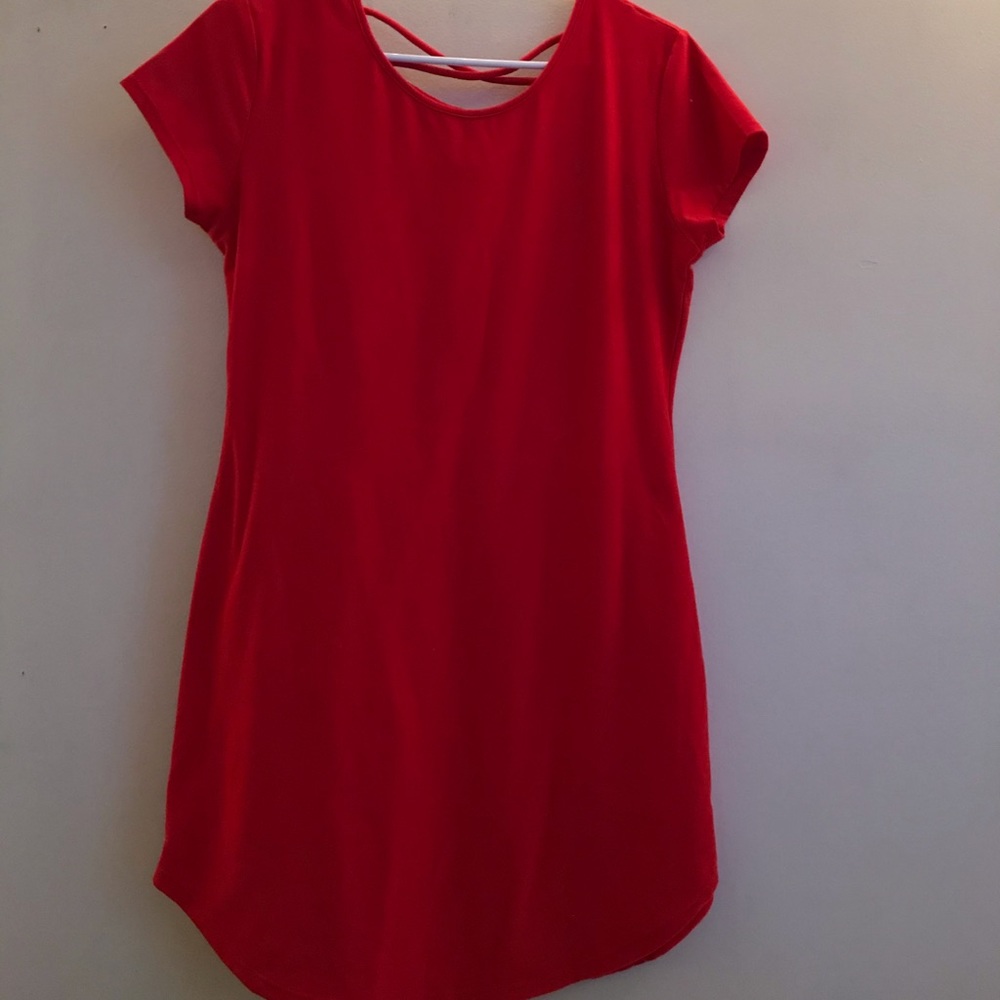 red cross back dress